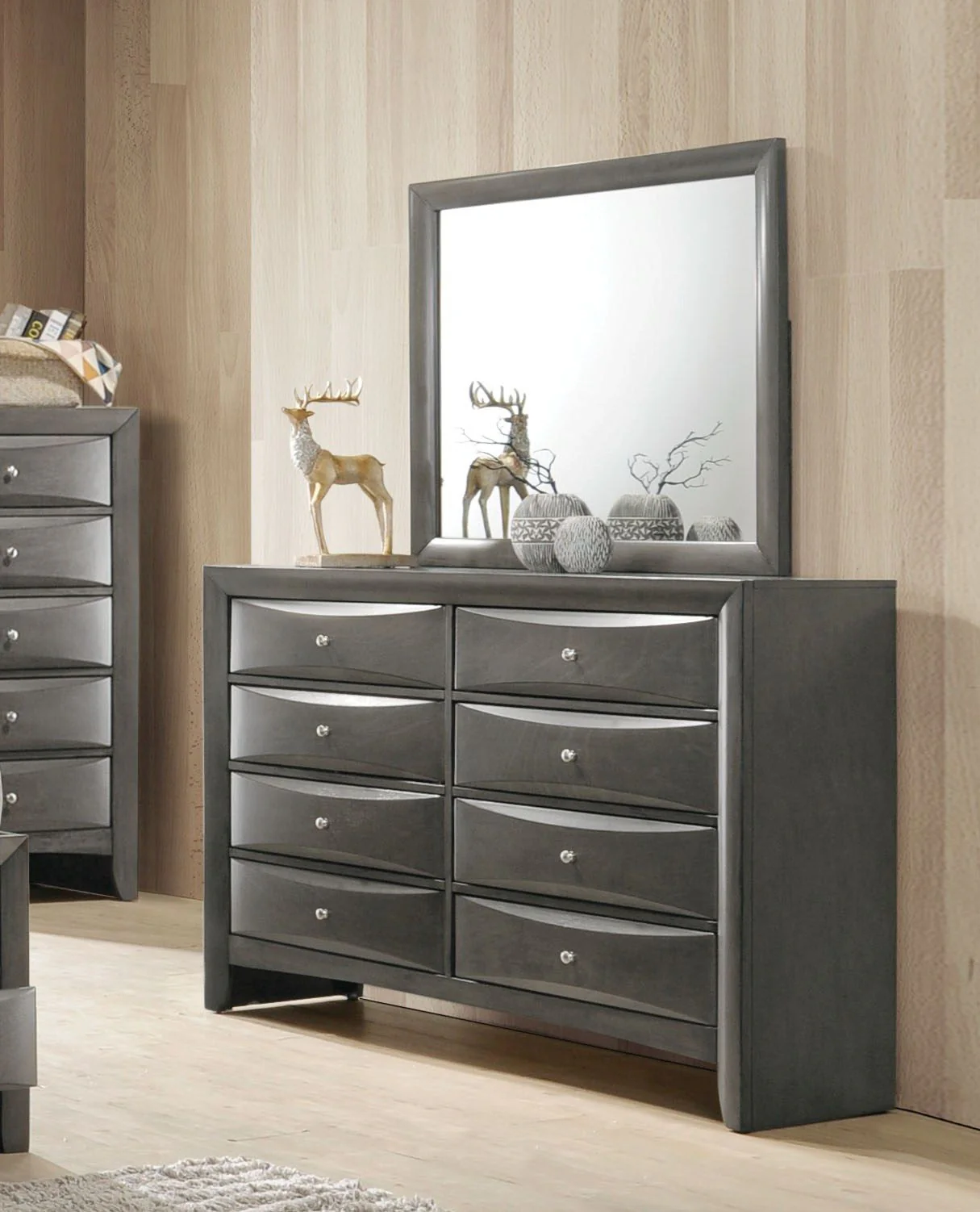 Gray Oak Wooden Rectangular Mirror By Homeroots