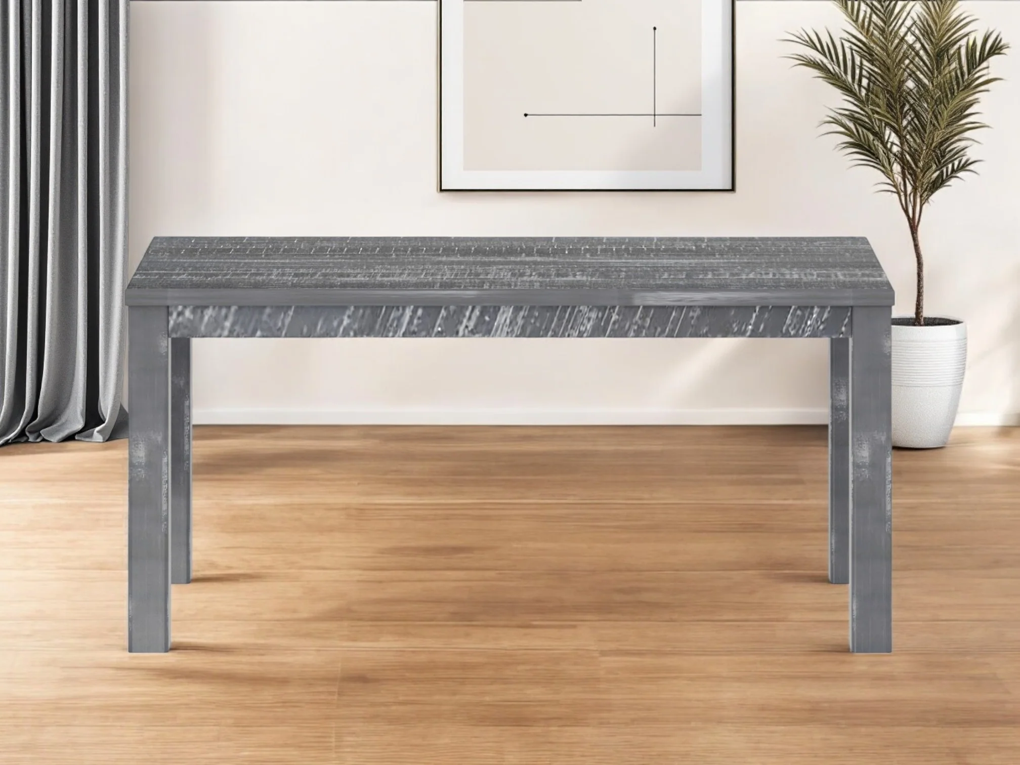 Gray Solid Wood Dining Table By Homeroots