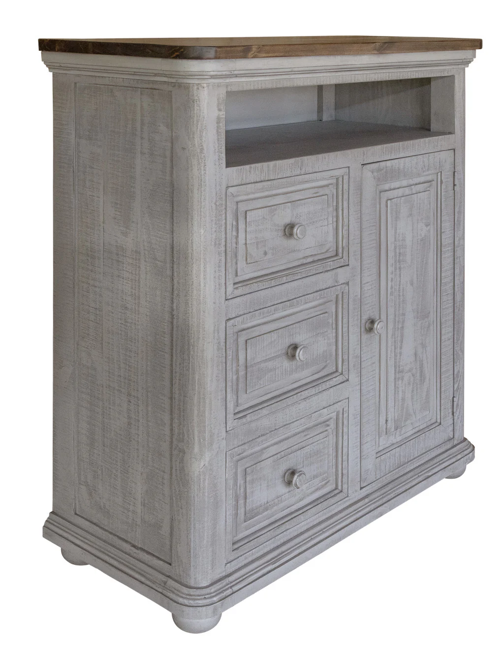 Gray Solid Wood Three Drawer Chest By Homeroots