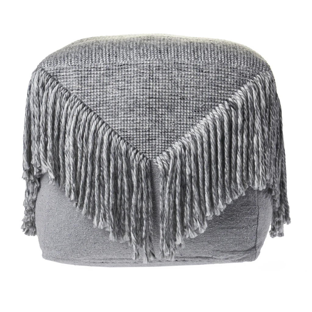 Gray Wool Ottoman By Homeroots