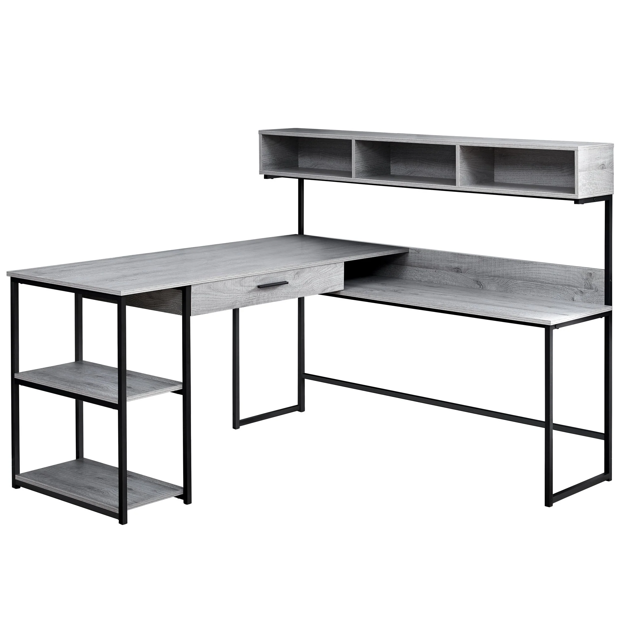 Grey Black Metal Corner Computer Desk By Homeroots