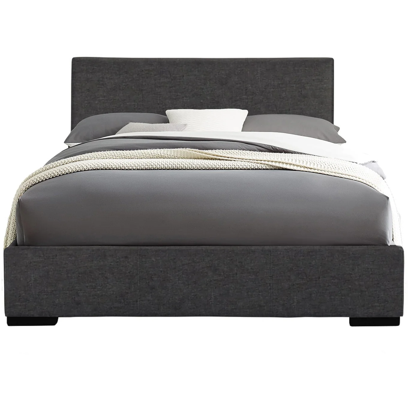 Grey Platform King Bed By Homeroots - Image 2