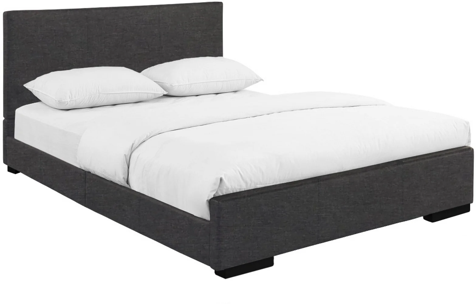 Grey Upholstered Full Platform Bed By Homeroots - Image 3