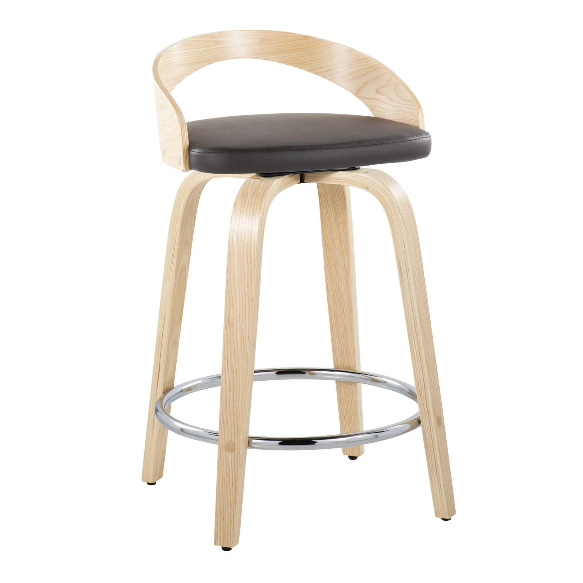 Grotto 24" Fixed-Height Counter Stool - Set of 2 By LumiSource - B24-GROTTOPU-GRTZR2 NANABN2 - Image 2