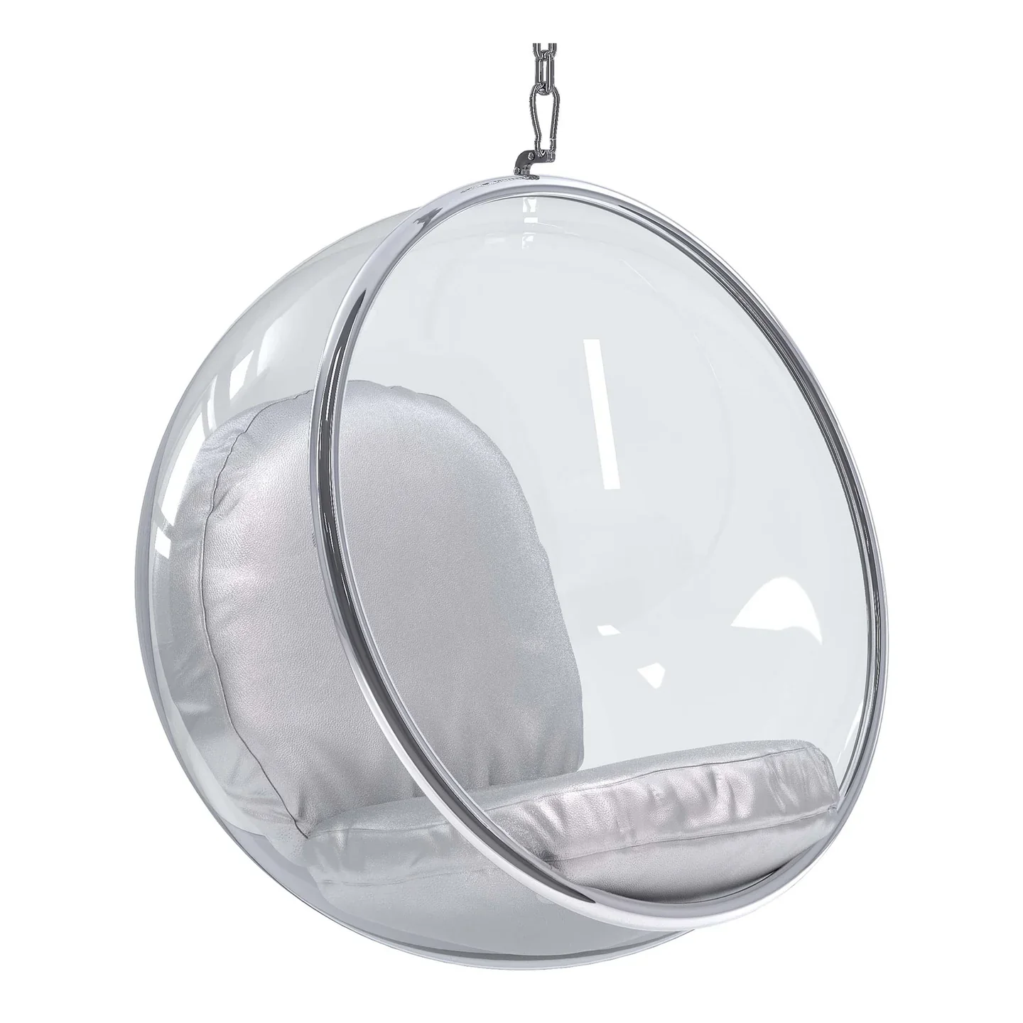 Hanging Bubble Chair, Silver Cushions By World Modern Design