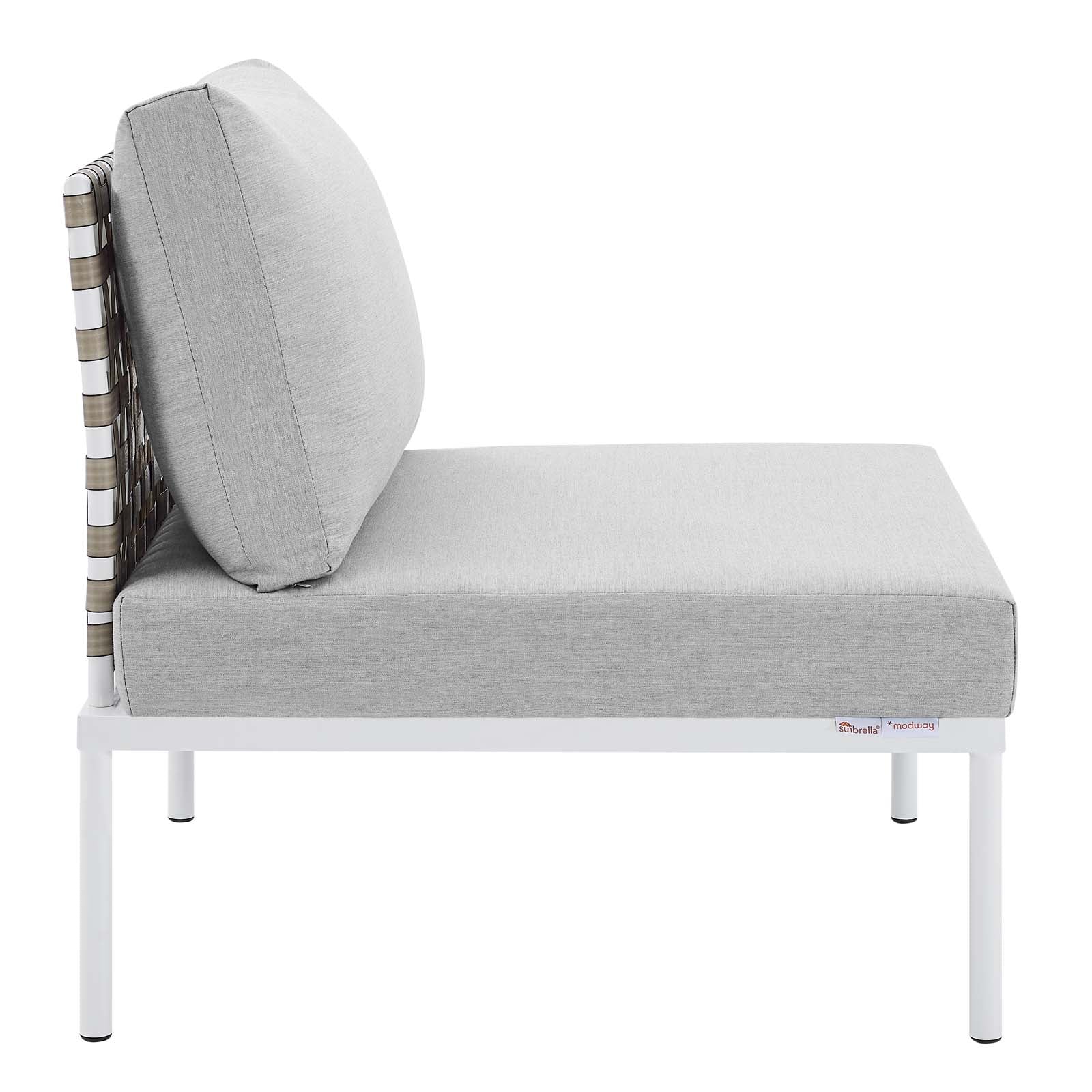 Harmony 10-Piece  Sunbrella® Basket Weave Outdoor Patio Aluminum Sectional Sofa Set By Modway - EEI-4951 - Image 14