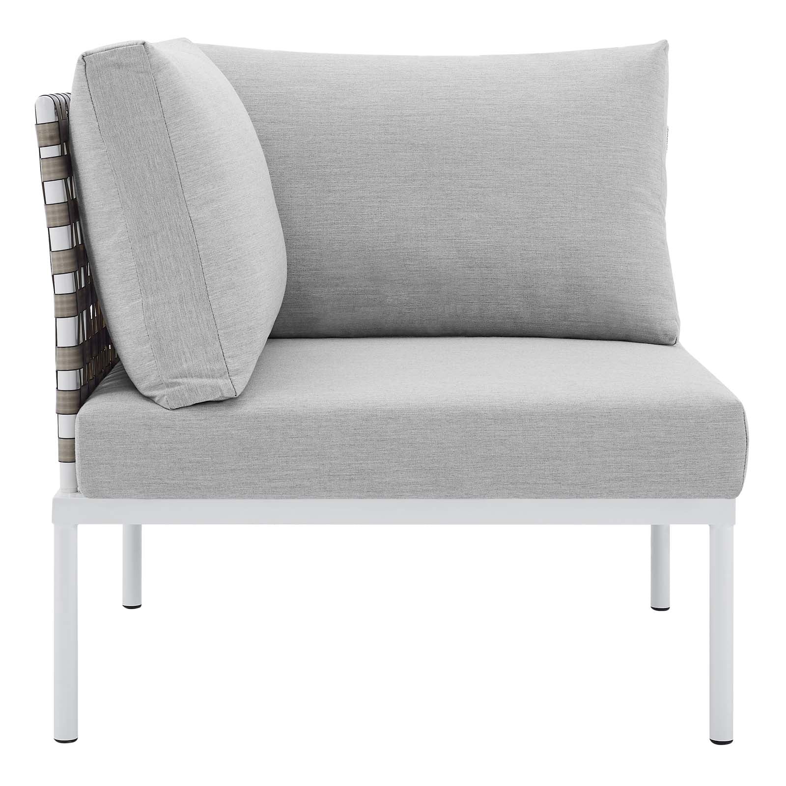 Harmony 6-Piece Sunbrella® Basket Weave Outdoor Patio Aluminum Sectional Sofa Set By Modway - EEI-4927 - Image 10