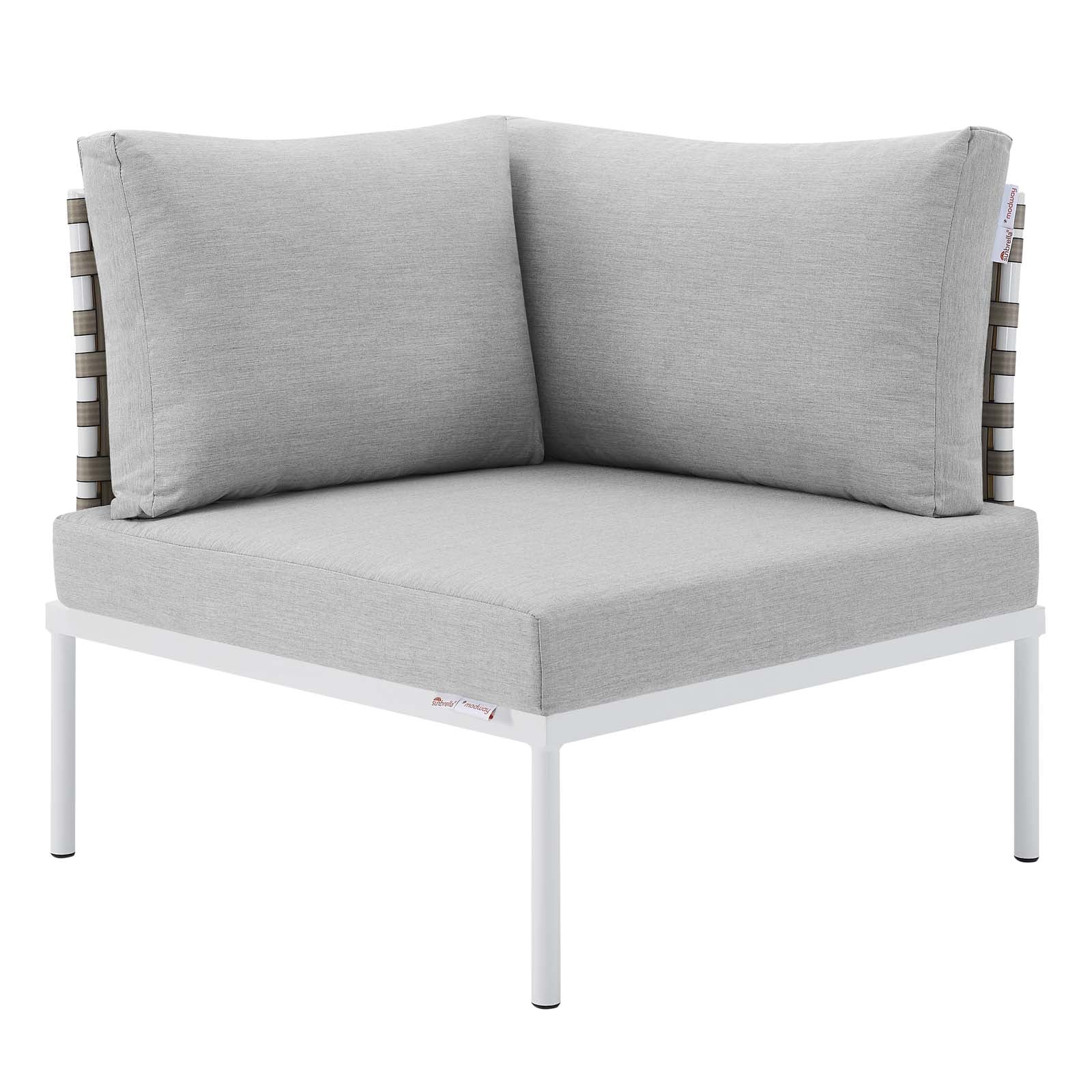 Harmony 7-Piece  Sunbrella® Basket Weave Outdoor Patio Aluminum Sectional Sofa Set By Modway - EEI-4935 - Image 15