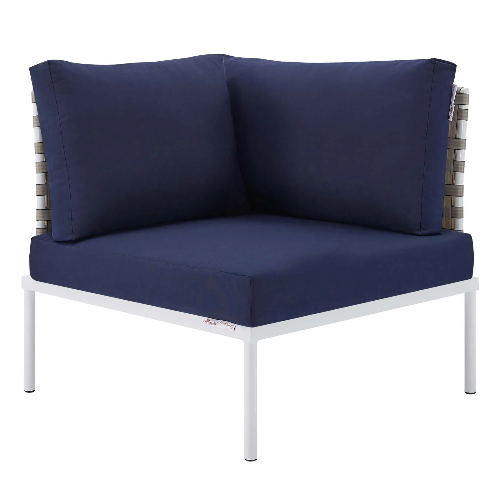 Harmony 7-Piece  Sunbrella® Basket Weave Outdoor Patio Aluminum Sectional Sofa Set By Modway - EEI-4935 - Image 30