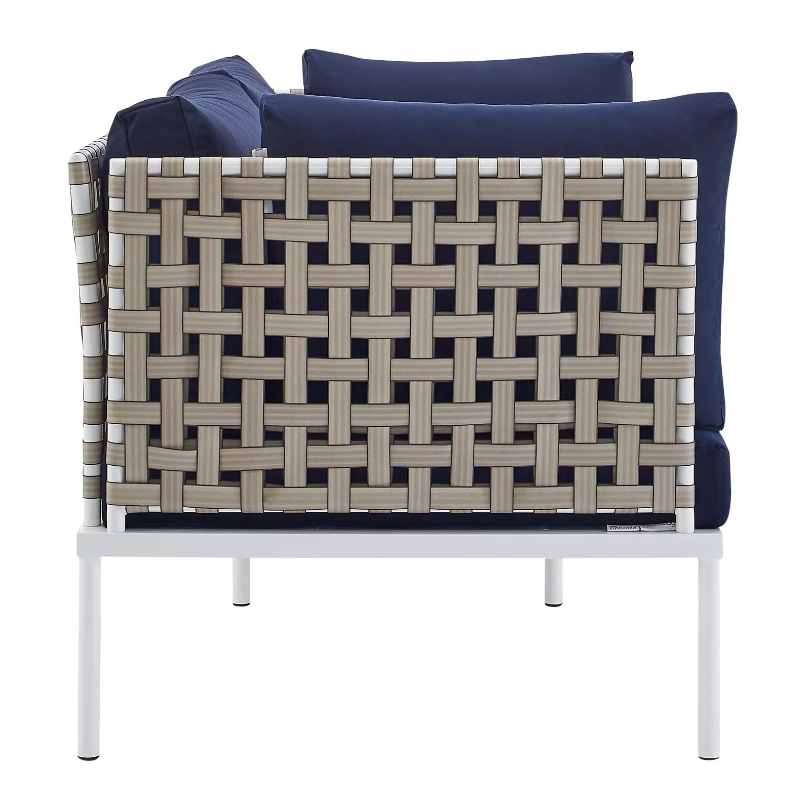 Harmony 8-Piece Sunbrella® Basket Weave Outdoor Patio Aluminum Seating Set By Modway - EEI-4947 - Image 27