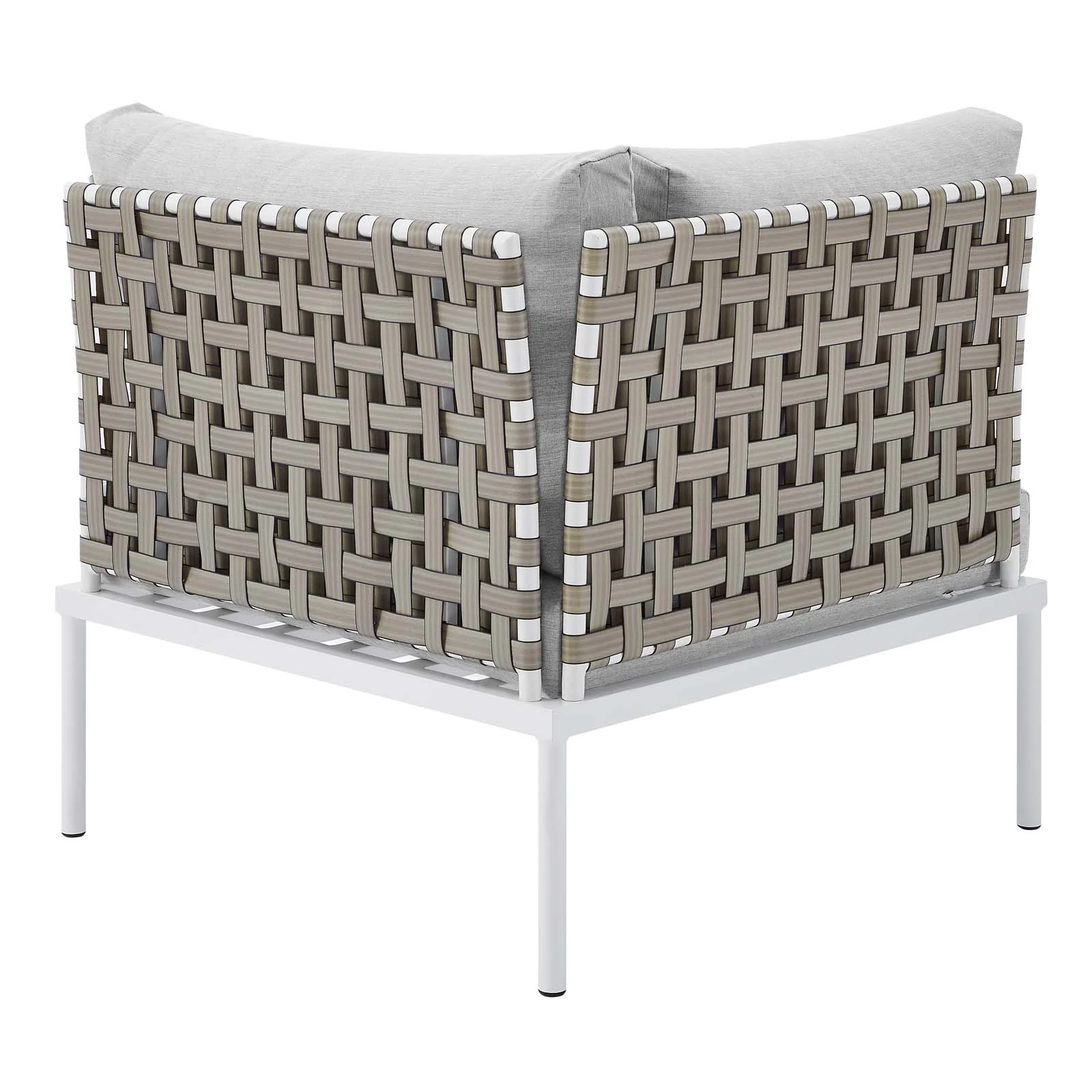 Harmony 8-Piece  Sunbrella® Basket Weave Outdoor Patio Aluminum Sectional Sofa Set By Modway - EEI-4939 - Image 11