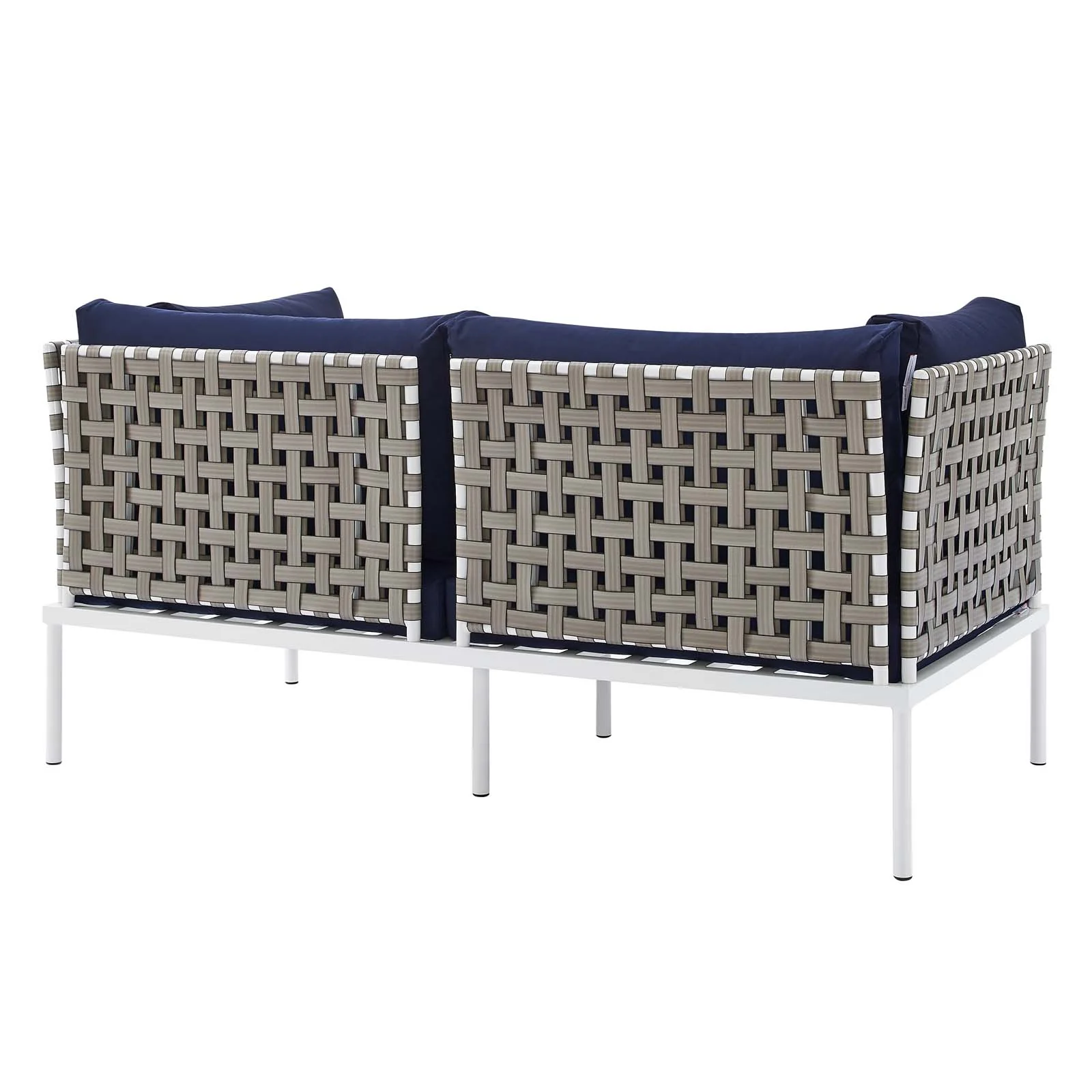 Harmony Sunbrella® Basket Weave Outdoor Patio Aluminum Loveseat By Modway - EEI-4962 - Image 11