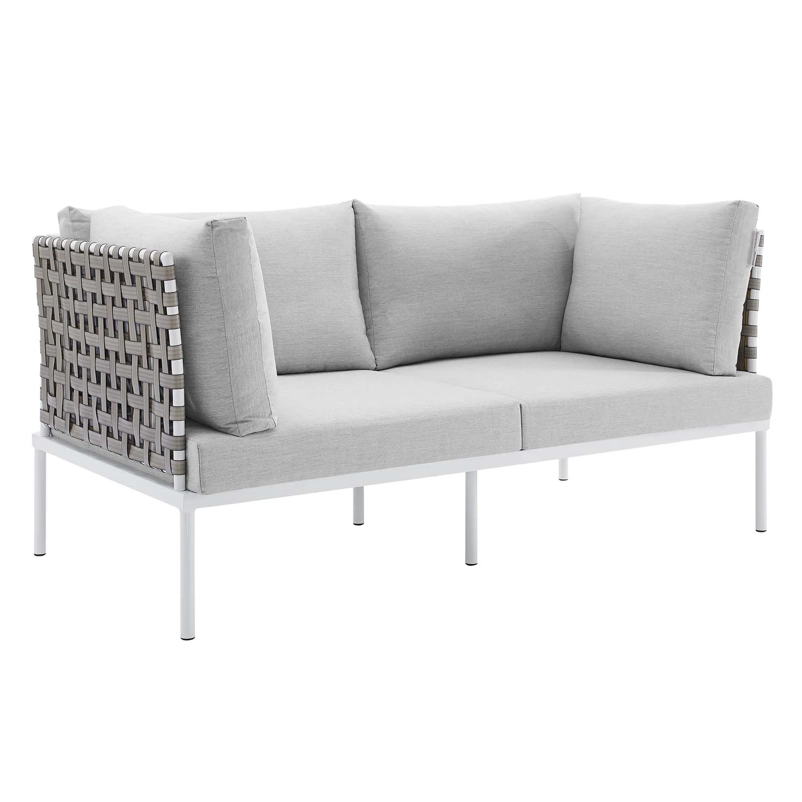 Harmony Sunbrella® Basket Weave Outdoor Patio Aluminum Loveseat By Modway - EEI-4962 - Image 2