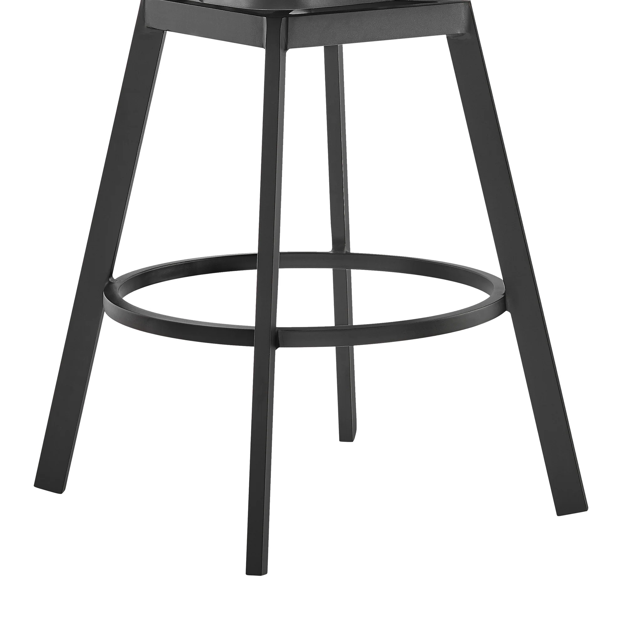 Hazel Outdoor Patio Swivel Bar Stool in Aluminum with Teak Wood and Charcoal Cushion By Armen Living - Image 8
