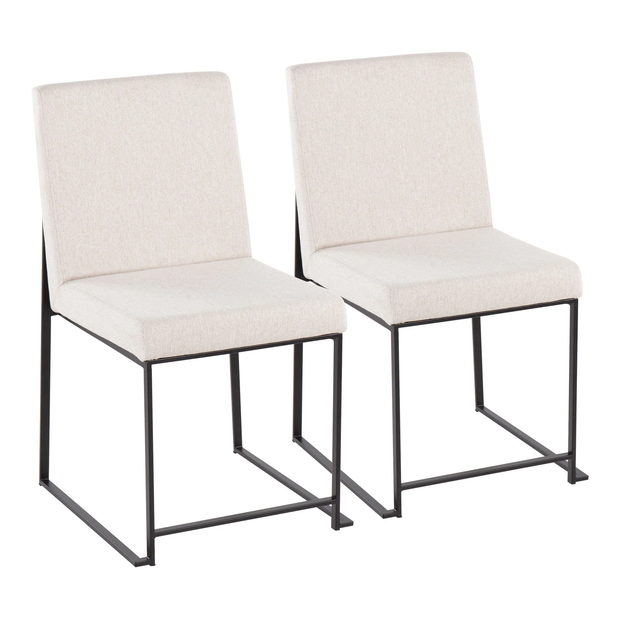 High Back Fuji Dining Chair - Set of 2 Beige By LumiSource - DC-HBFUJI BKBG2