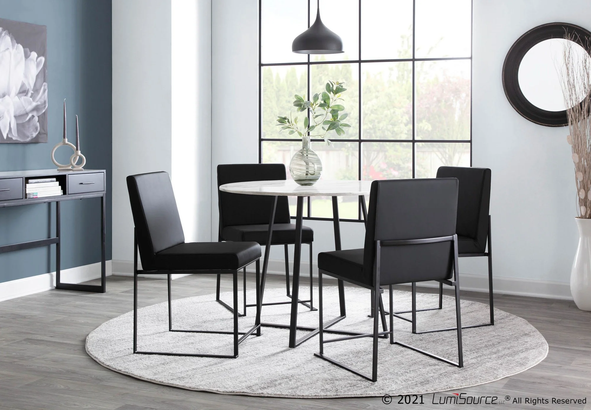 High Back Fuji Dining Chair - Set of 2 Black By LumiSource - DC-HBFUJI BKBK2