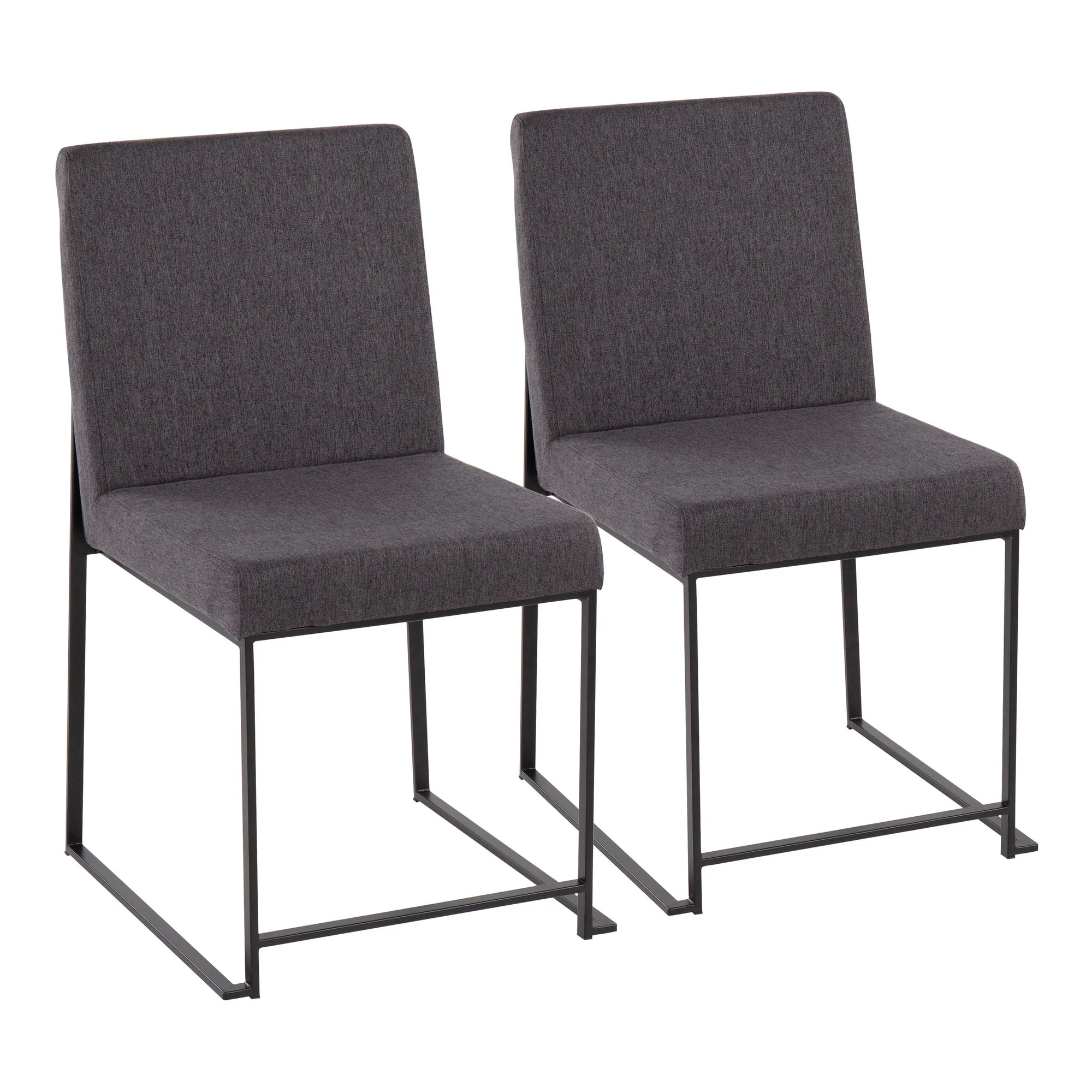 High Back Fuji Dining Chair - Set of 2 Gray By LumiSource - DC-HBFUJI BKCHAR2