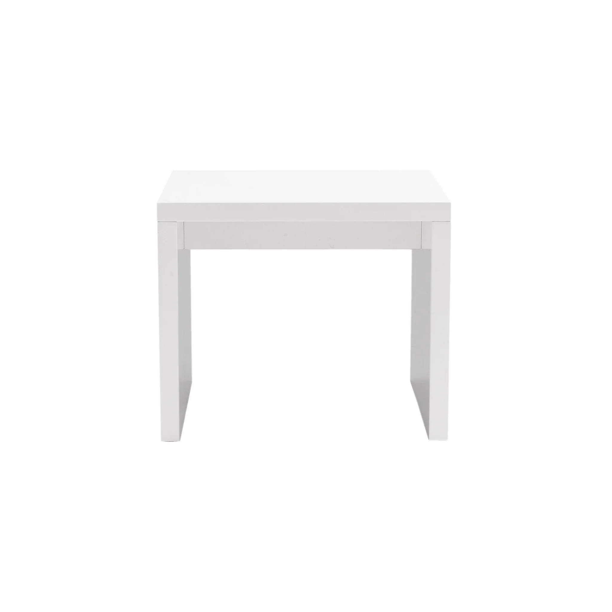 High Gloss White Lacquered MDF Square Side Table By Homeroots