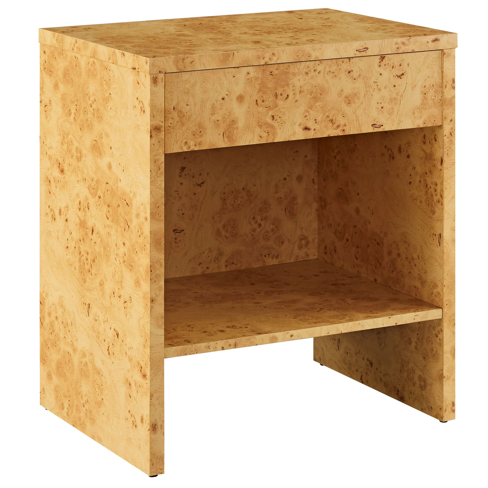 Hudson 1-Drawer Burl Wood Nightstand With Shelf by Modway - Image 2
