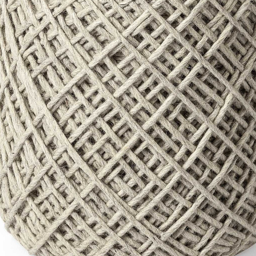 Ivory Abstract Pouf Ottoman By Homeroots - Image 4