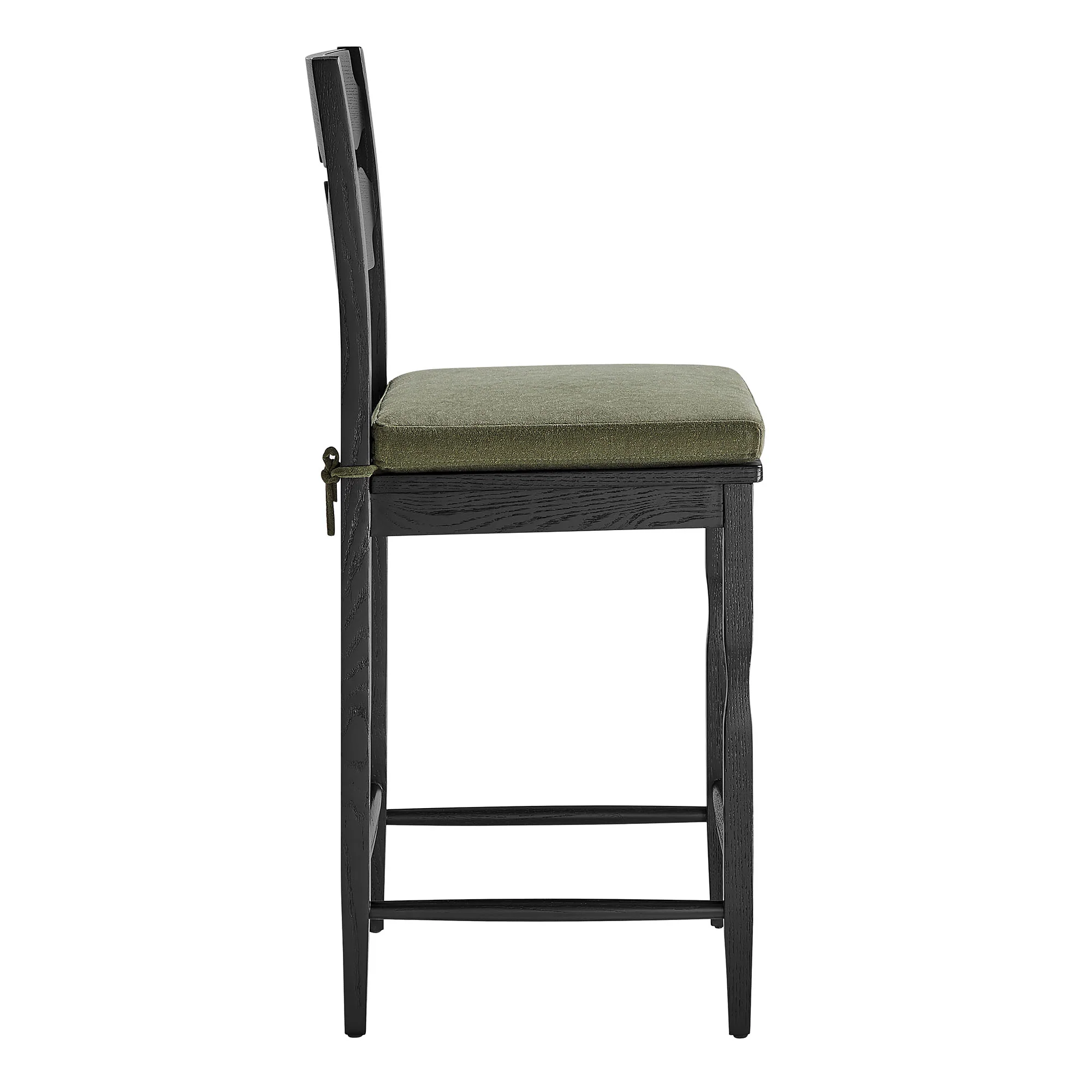 Jax Oak Wood Counter Stool With Wavy Razor Back and Cushion by Modway - Image 32