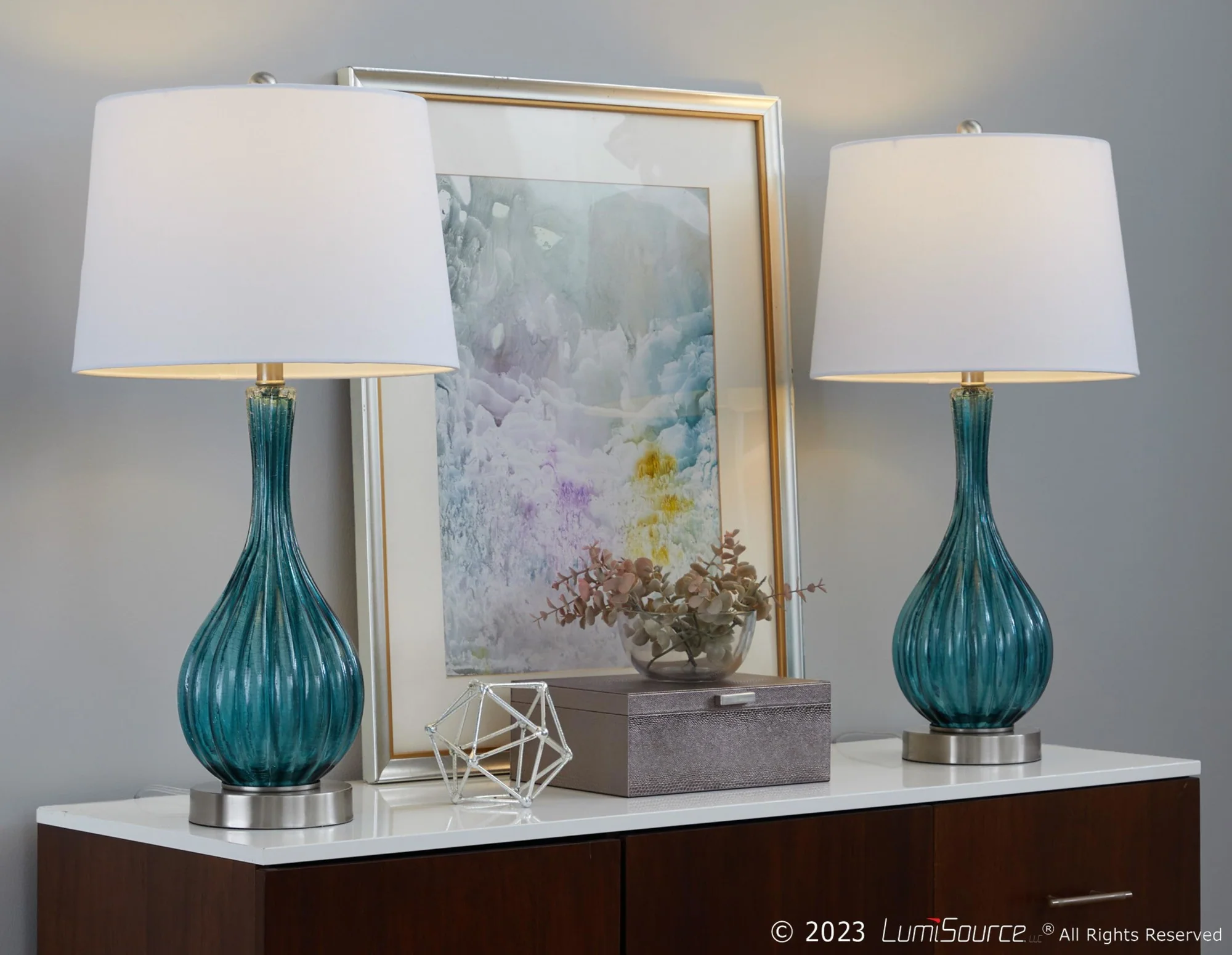 Jenny 27" Glass Table Lamp - Set of 2 By LumiSource - GTG27-JENNY BUBNIW2