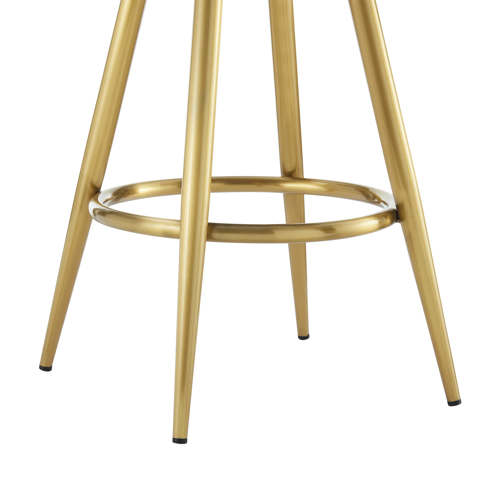 Justin 26" Swivel Counter Stool with Gold Brushed Stainless Steel and Anchor Gray Fabric By Armen Living - Image 8