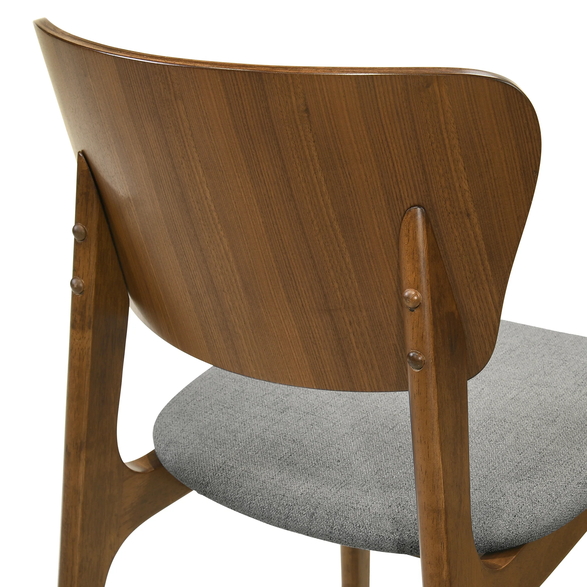 Kalia Wood Dining Chair in Walnut Finish with Charcoal Fabric - Set of 2 By Armen Living - Image 7