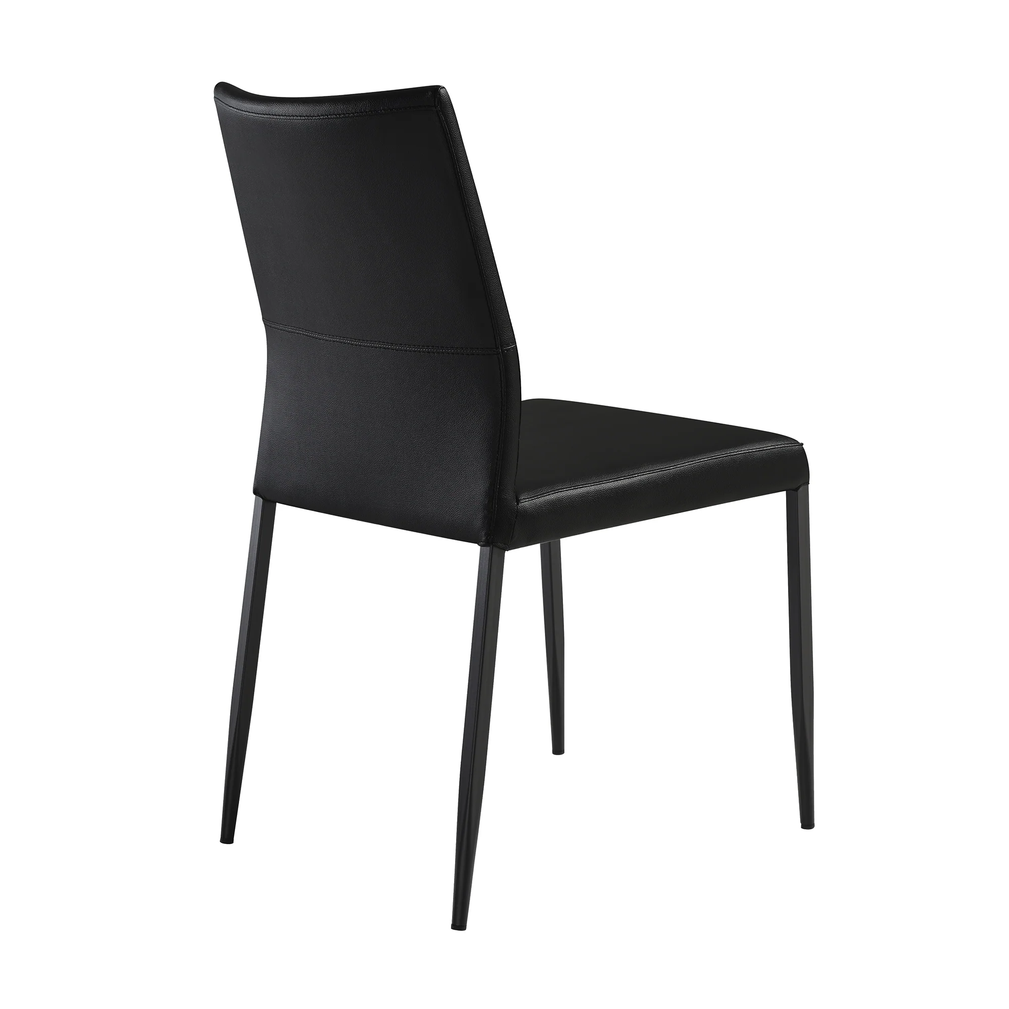 Kash Upholstered Dining Chair in Black Faux Leather with Black Metal Legs - Set of 2 By Armen Living - Image 6