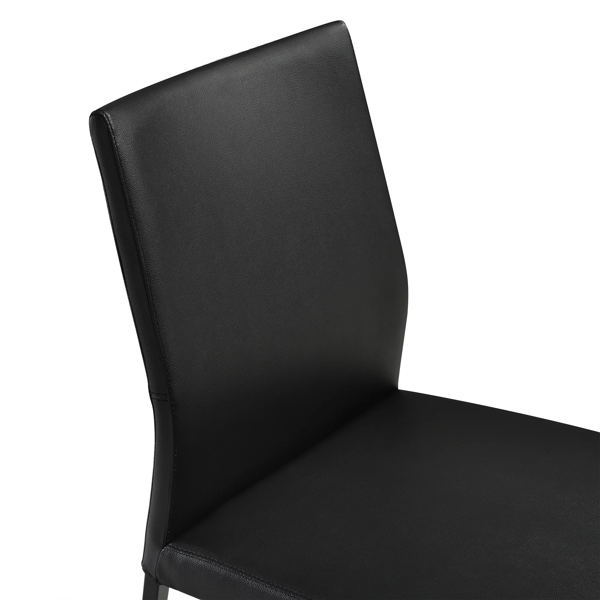 Kash Upholstered Dining Chair in Black Faux Leather with Black Metal Legs - Set of 2 By Armen Living - Image 8