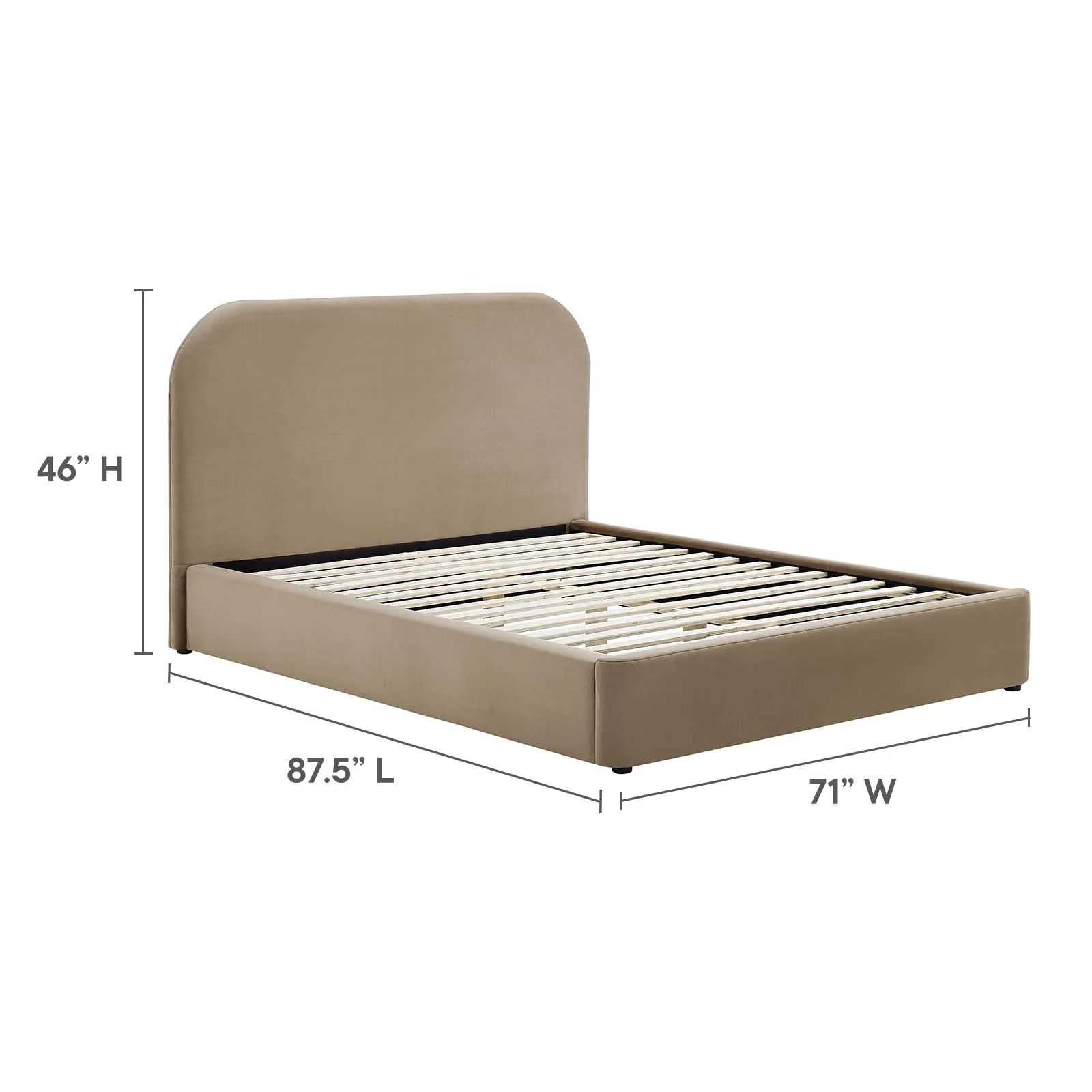 Keynote Performance Velvet Curved Queen Platform Bed By Modway - MOD-7141 - Image 14