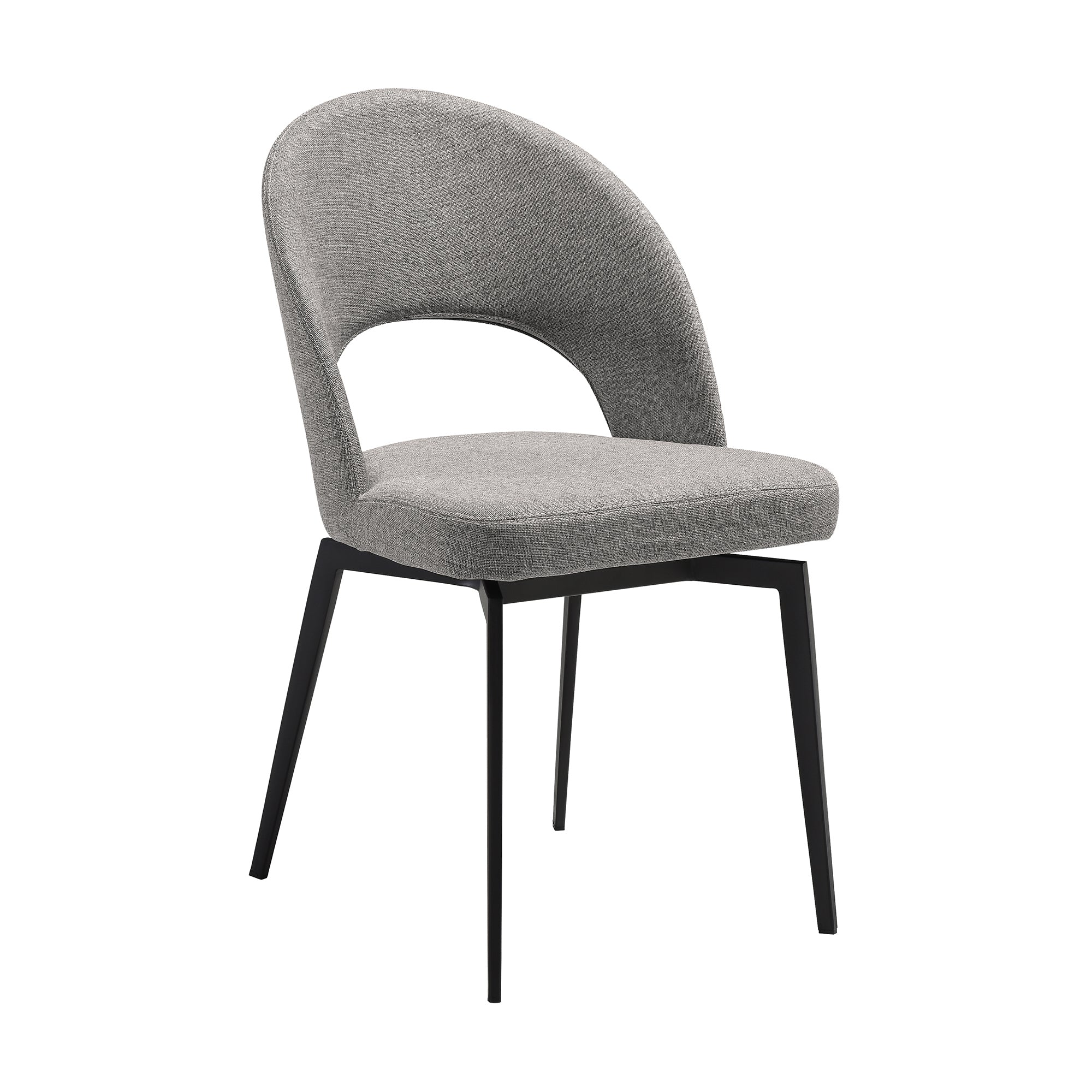 Knox Lucia 5 Piece Dining Set with Stone Top and Gray Fabric Chairs By Armen Living - Image 3