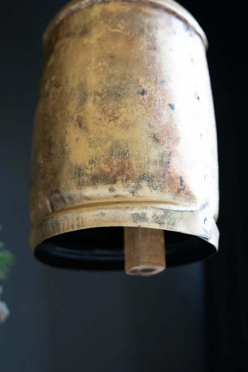 Large Antique Gold Christmas Bell - 12"T By Kalalou - Image 2