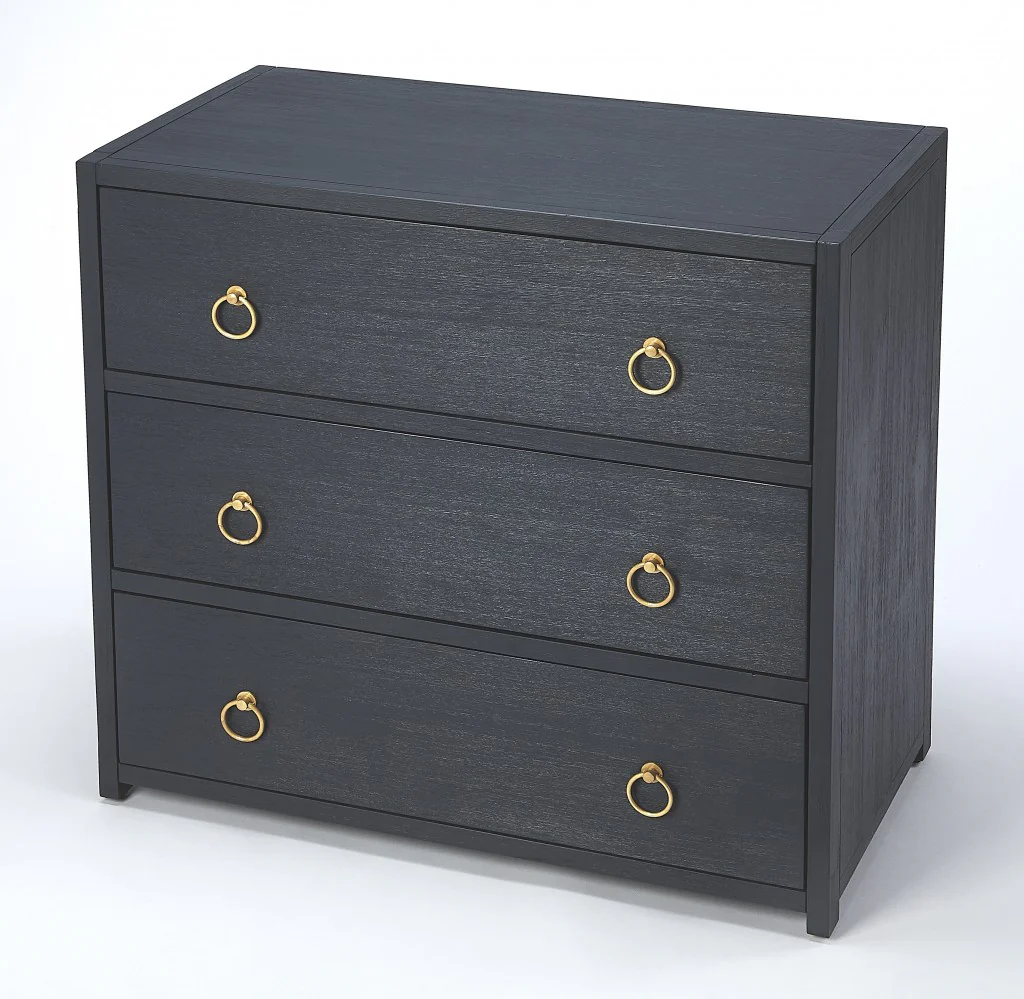 Lark Navy Blue 3 Drawer Chest By Homeroots