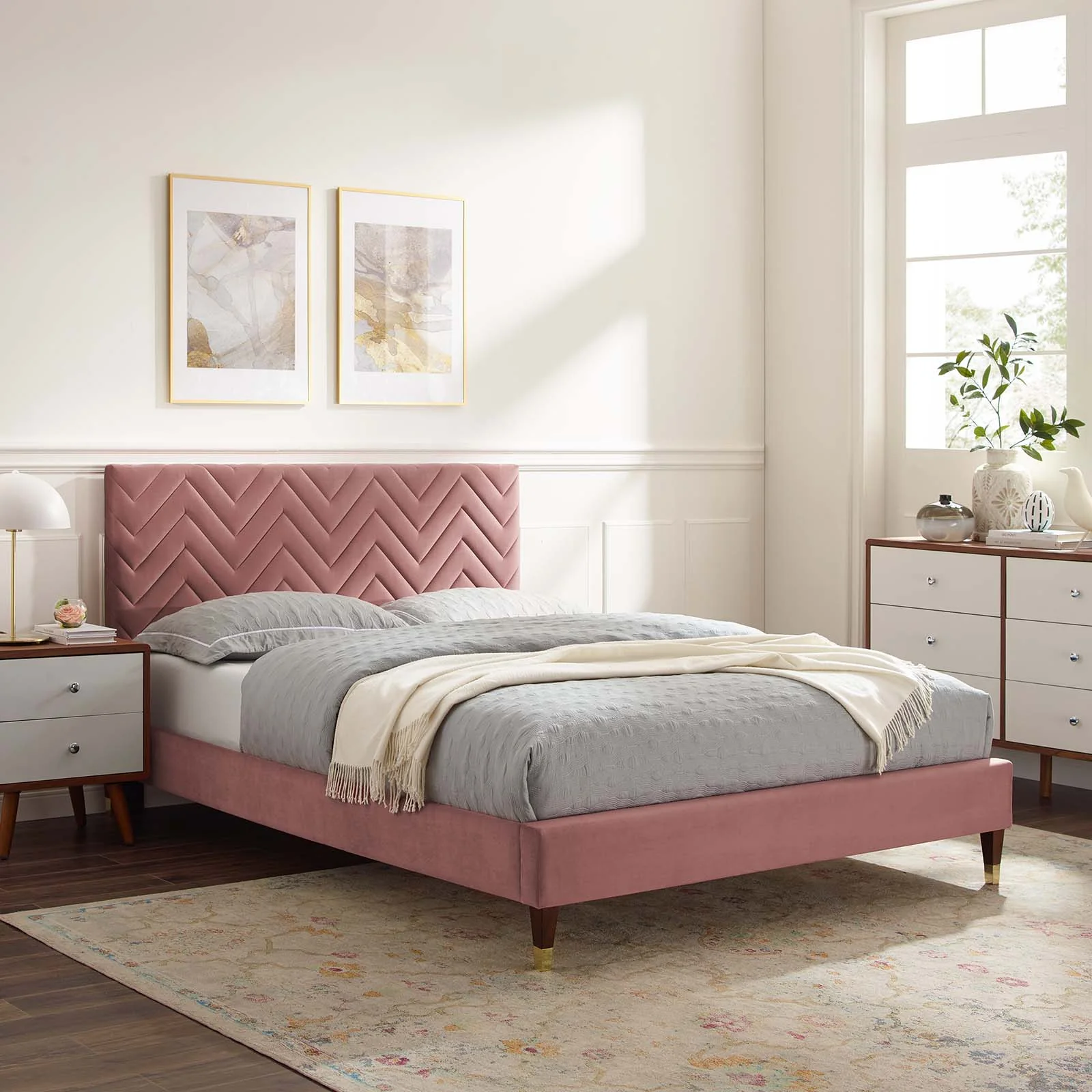 Leah Chevron Tufted Performance Velvet Full Platform Bed By Modway - MOD-6993 - Image 16