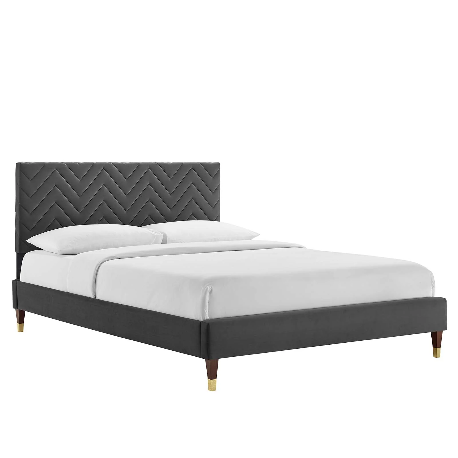 Leah Chevron Tufted Performance Velvet Full Platform Bed By Modway - MOD-6993 - Image 2
