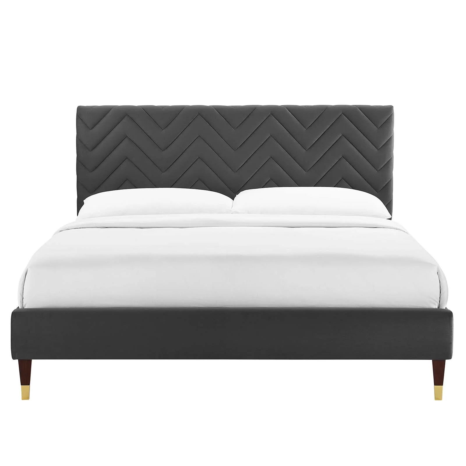 Leah Chevron Tufted Performance Velvet Full Platform Bed By Modway - MOD-6993 - Image 4