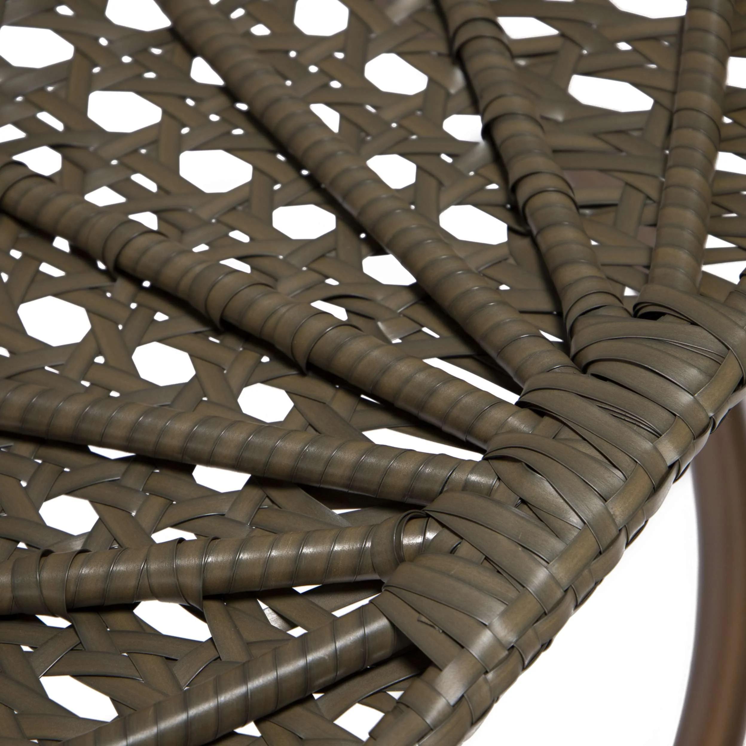 LeisureMod Beige Wicker Hanging Egg Swing Chair - Image 25