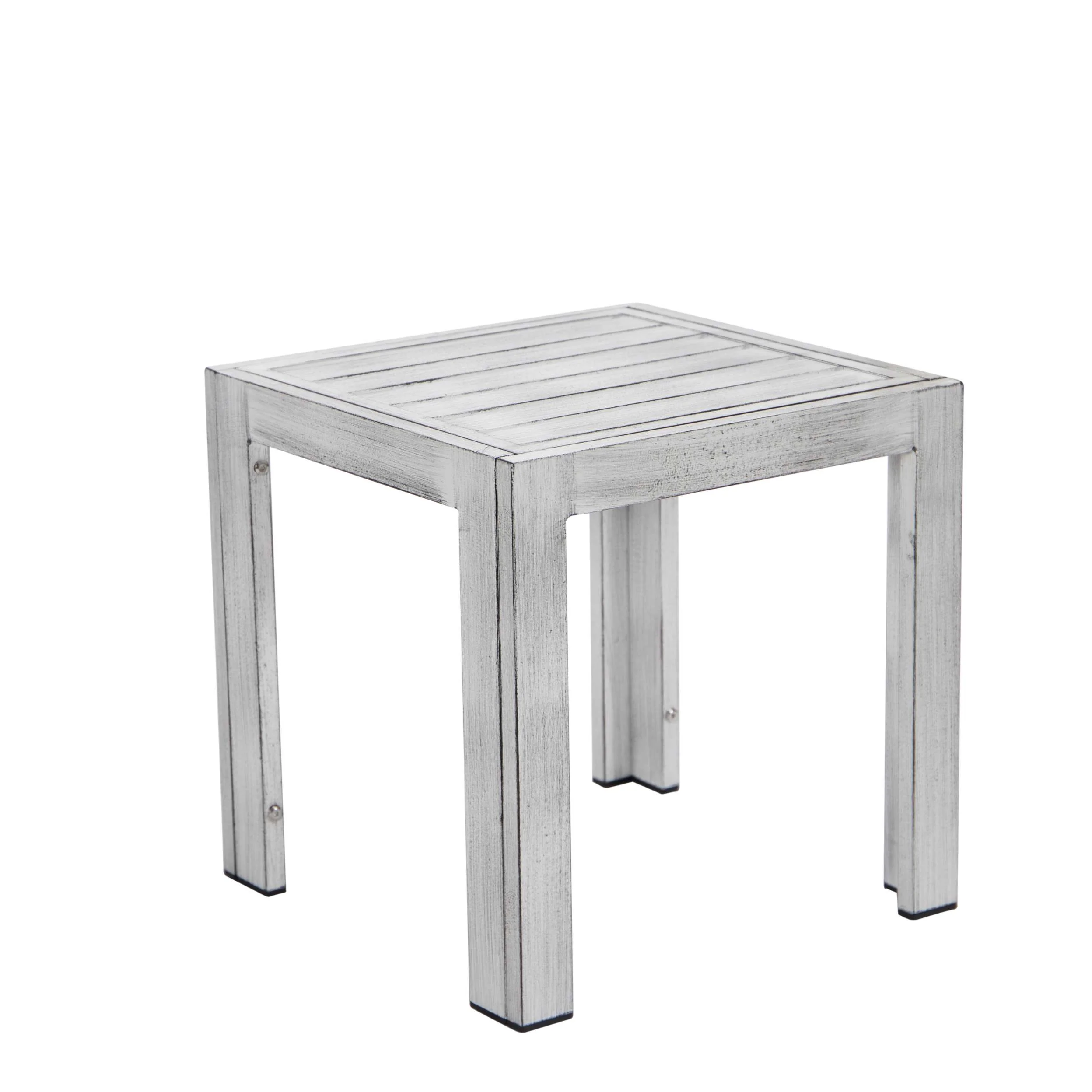 LeisureMod Chelsea Modern Outdoor Weathered Grey Chaise Lounge Chair Set of 2 With Side Table & Cushions - Image 5