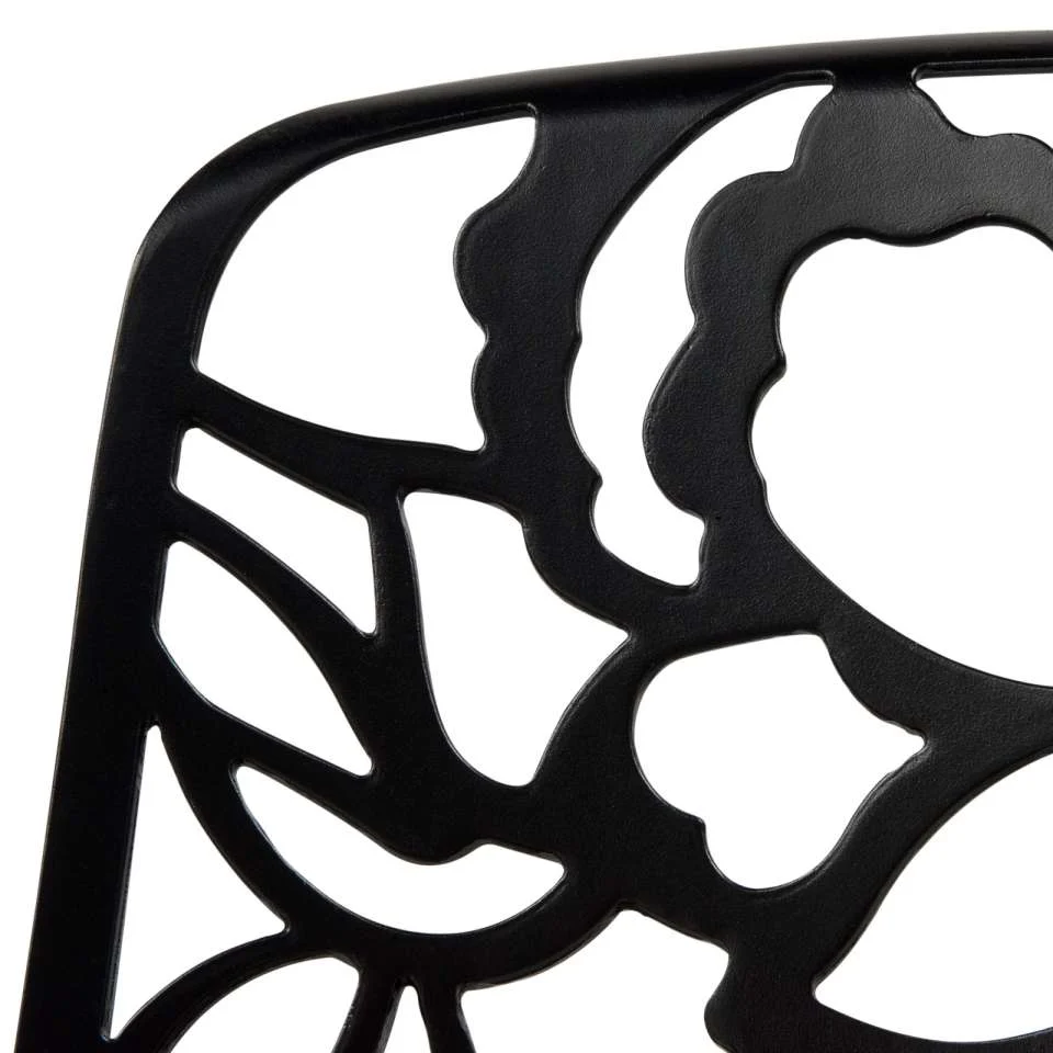 LeisureMod Devon Mid-Century Modern 3-Piece Aluminum Outdoor Patio Dining Set with Tempered Glass Top Table and 2 Stackable
 - DT20CBL - Image 12