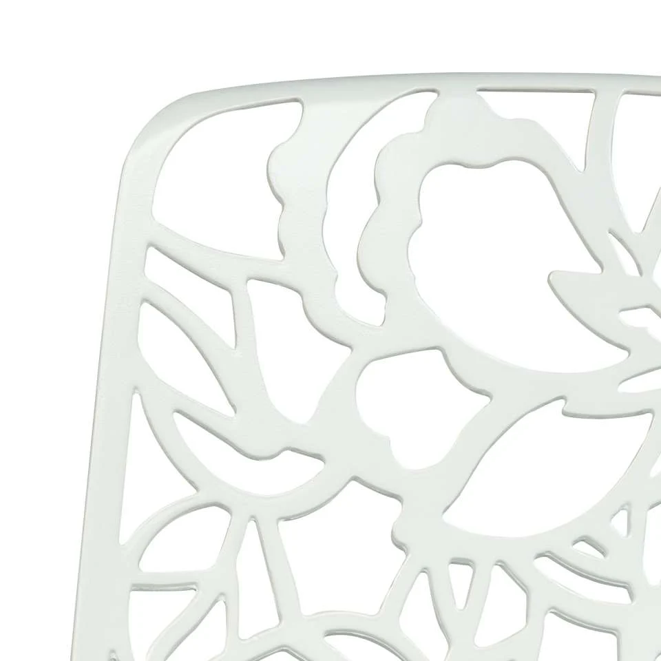 LeisureMod Devon Mid-Century Modern 3-Piece Aluminum Outdoor Patio Dining Set with Tempered Glass Top Table and 2 Stackable
 - DT20CBL - Image 62