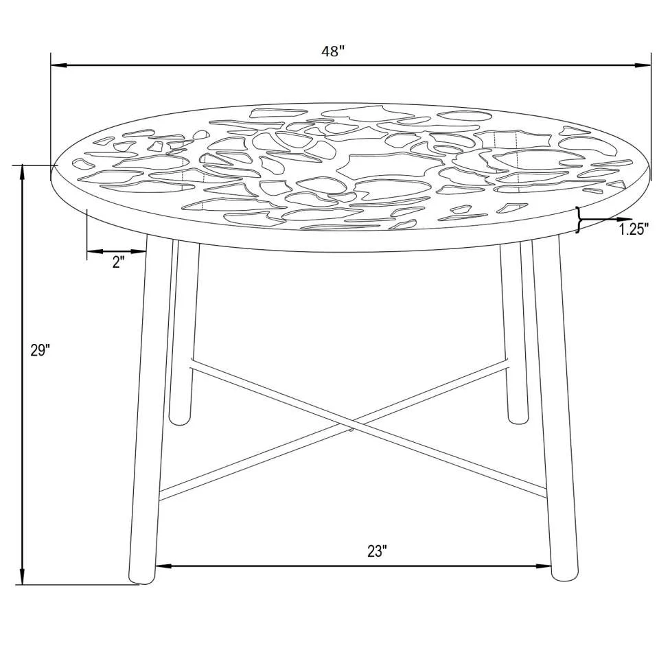 LeisureMod Devon Mid-Century Modern 7-Piece Aluminum Outdoor Patio Dining Set with Tempered Glass Top Table and 6 Stackable
 - DT48CABL6 - Image 44