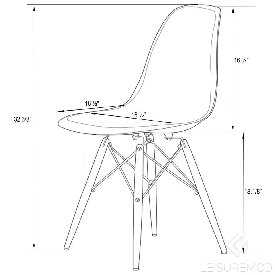 LeisureMod Dover Molded Side Chair with Acrylic Base - EPC19WBU - Image 13