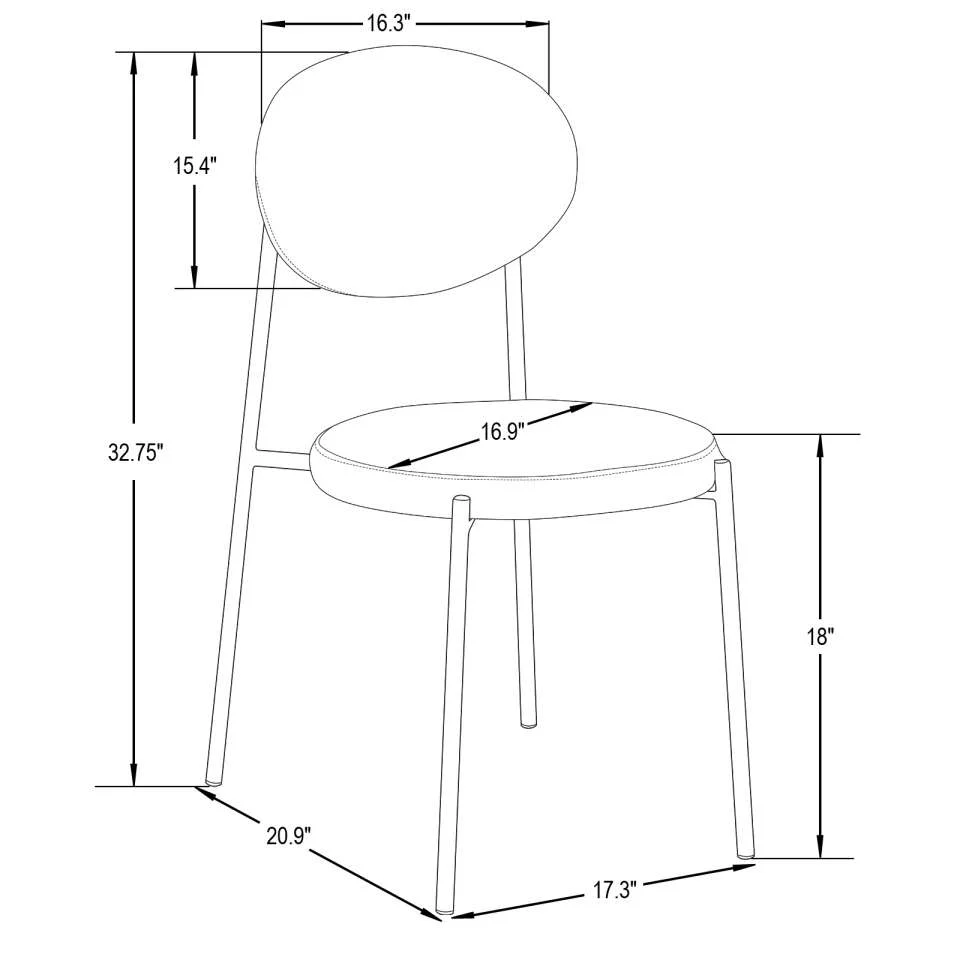 LeisureMod Euston Modern Velvet Dining Chair with Grey Steel Frame - Image 12