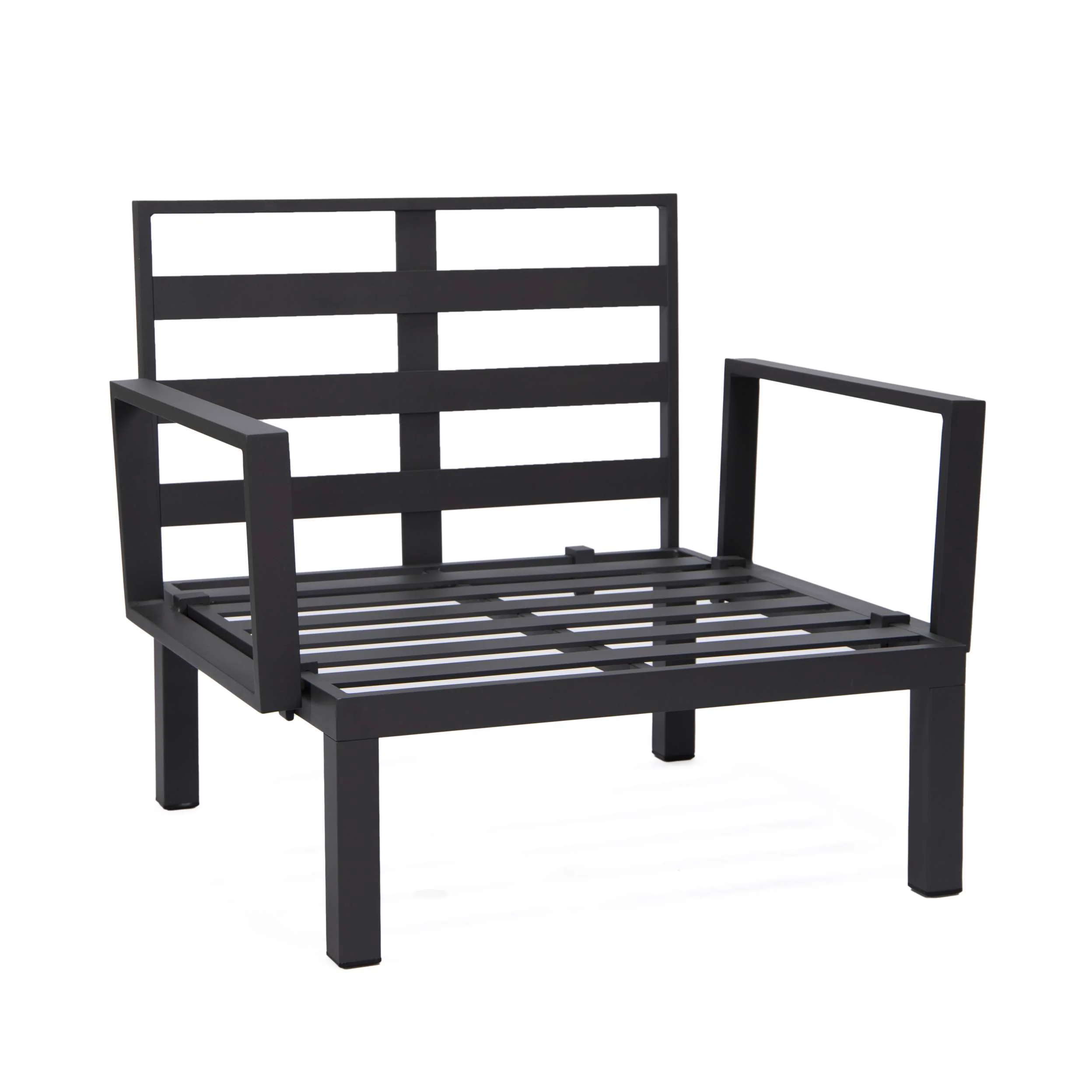 LeisureMod Hamilton 7-Piece Aluminum Patio Conversation Set With Coffee Table And Cushions - Image 16