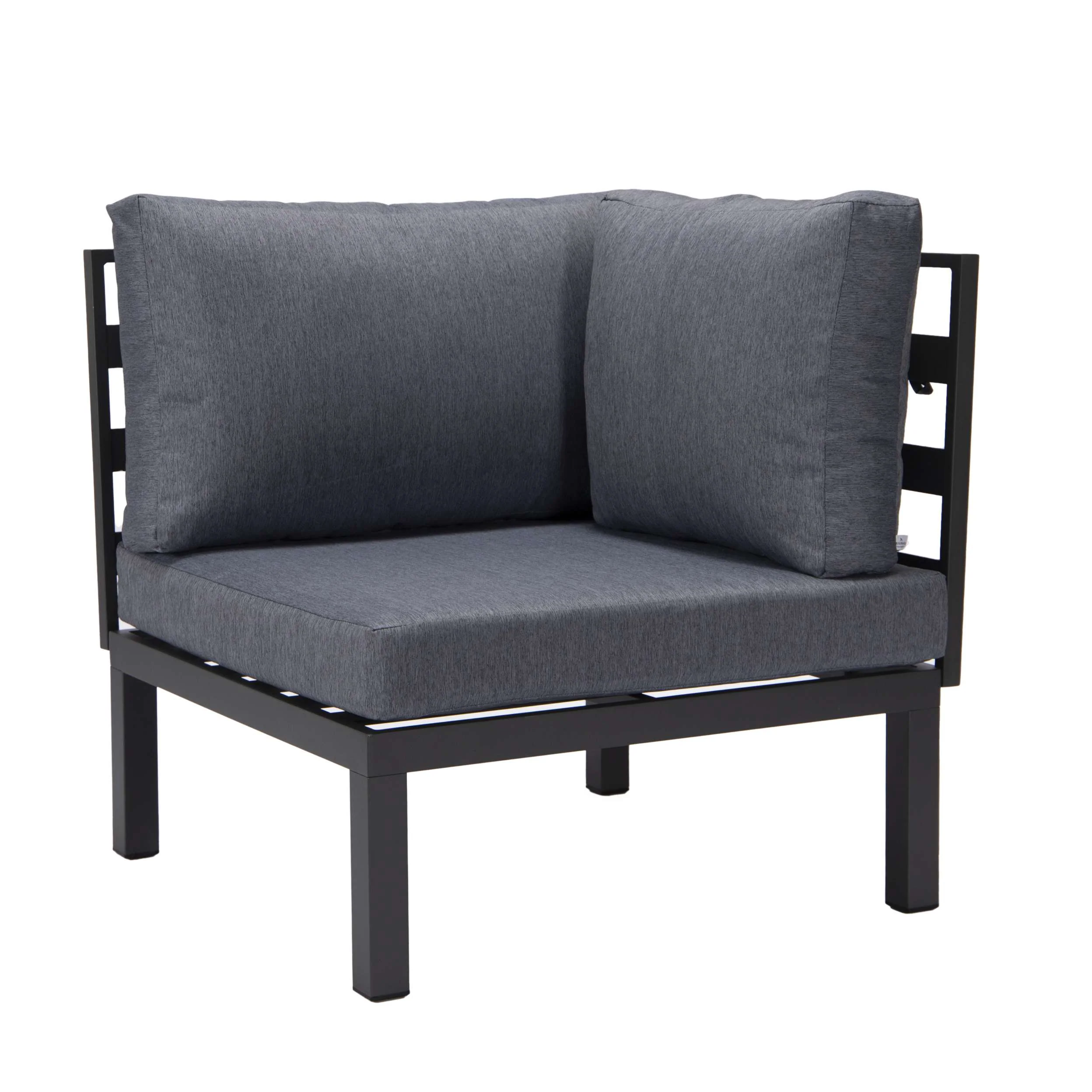 LeisureMod Hamilton 7-Piece Aluminum Patio Conversation Set With Coffee Table And Cushions - Image 28