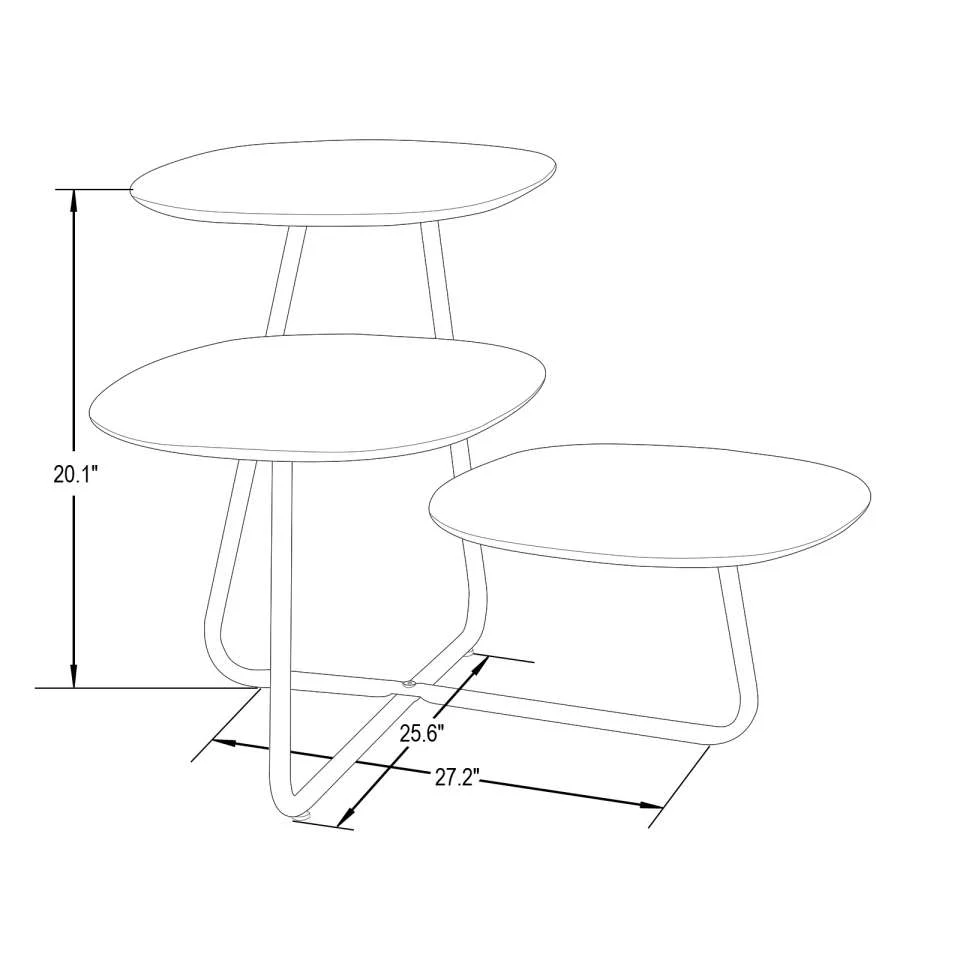 LeisureMod Hazelton Multi-Top End Tables with Manufactured Wood Top and Powder Coated Steel Frame - Image 3