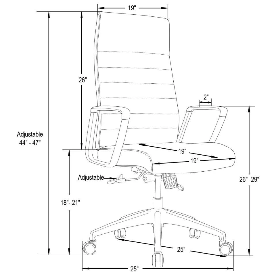 LeisureMod Hilton Modern High-Back Leather Office Chair - Image 4