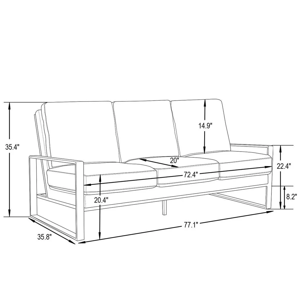 LeisureMod Jefferson Contemporary Modern Design Velvet Sofa With Silver Frame - Image 33