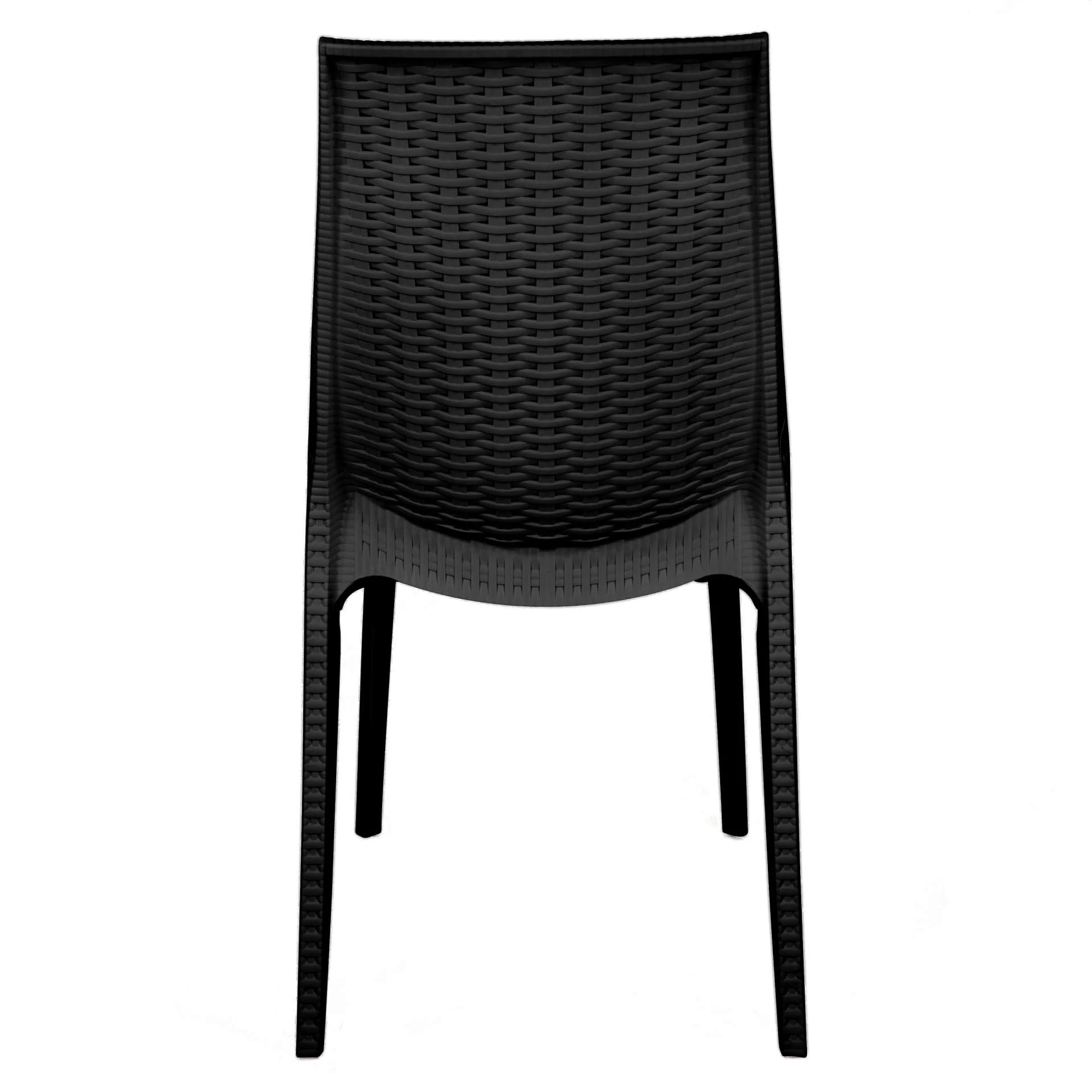 LeisureMod Kent 5-Piece Outdoor Dining Set with Plastic Square Table and 4 Stackable Chairs with Weave Design - Image 45
